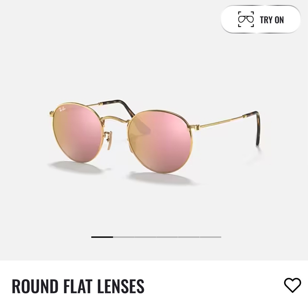 Ray-Ban Gold Frame Sunglasses with Pink Lenses